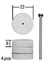 Polishing bit, flexible pad, 22x6mm wheel, 4 pcs with arbor