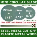 Cutting disc set, spring steel, 0.1mm width, 3 pcs with arbor #2