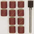 Sanding bit, band, corundum, 150 grit, 10x10mm, 10 pcs with holder