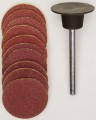 Sanding bit, disc, corundum, 120/150 grit, 18mm, 11 pcs with holder