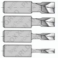 Milling cutter set, high-speed steel, 2-5mm, 4 pcs